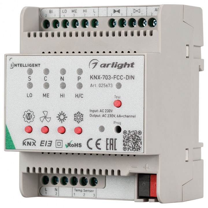 Контроллер климатический Arlight Intelligent KNX-703-FCC-DIN (230V, 3x6A)